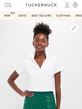 Tuckernuck White Short Sleeve Performance Jersey Caroline Polo
